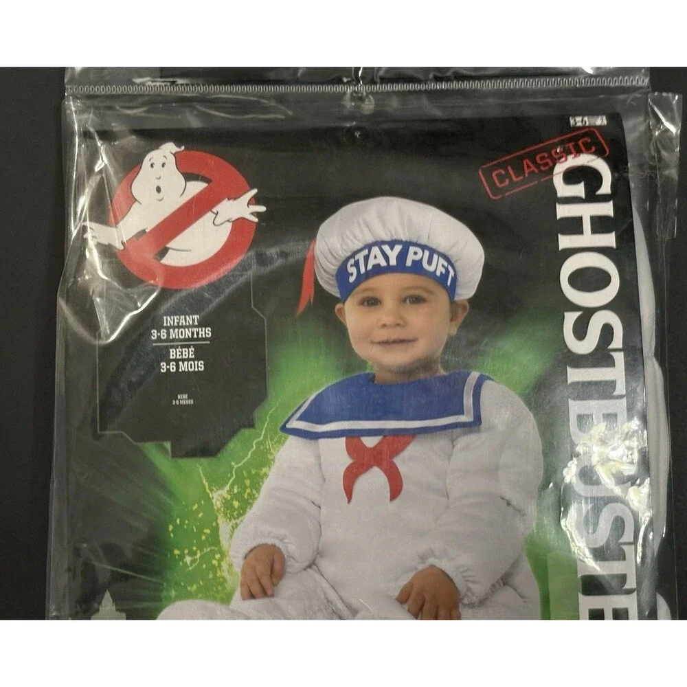 Ghostbusters Stay Puft Marshmallow Man Baby Costume Size 3-6 months